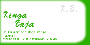 kinga baja business card